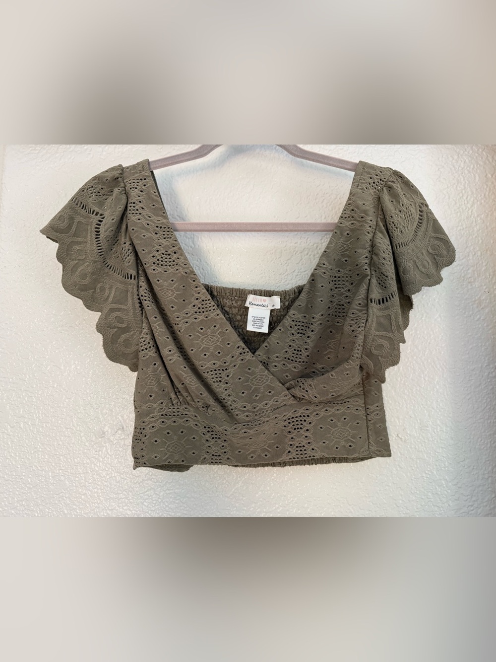 Urban romantics Olive Crop Top